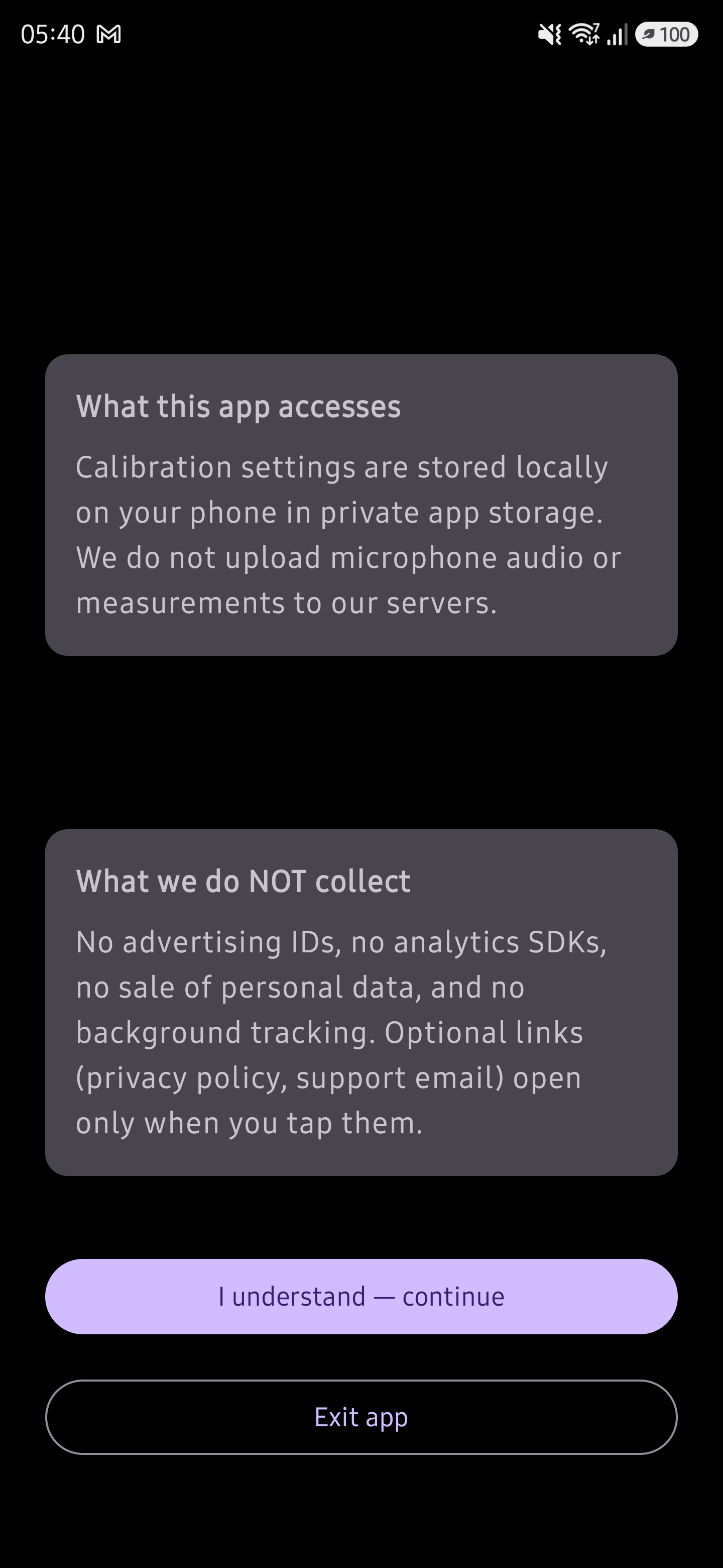 Decibel Meter Pro — mic disclosure
