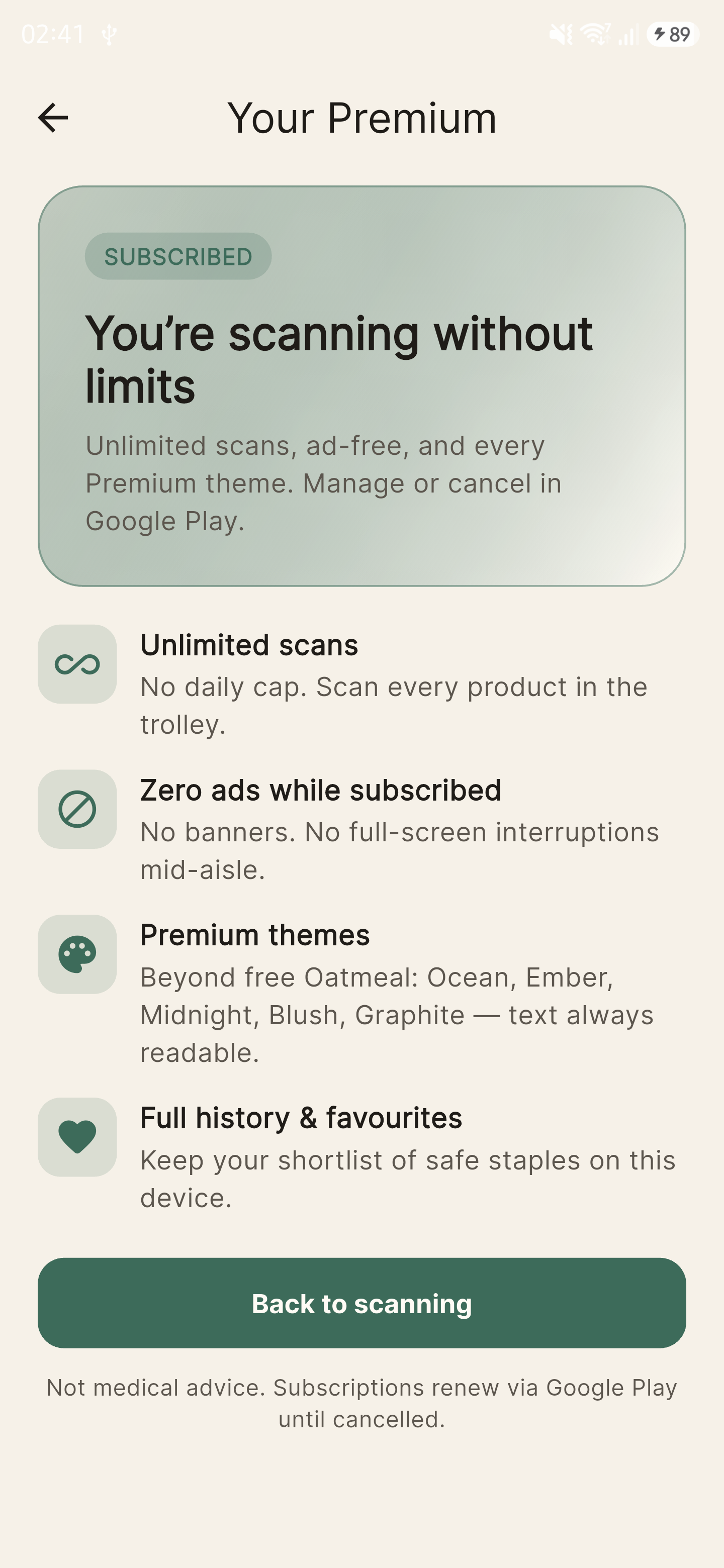Premium benefits