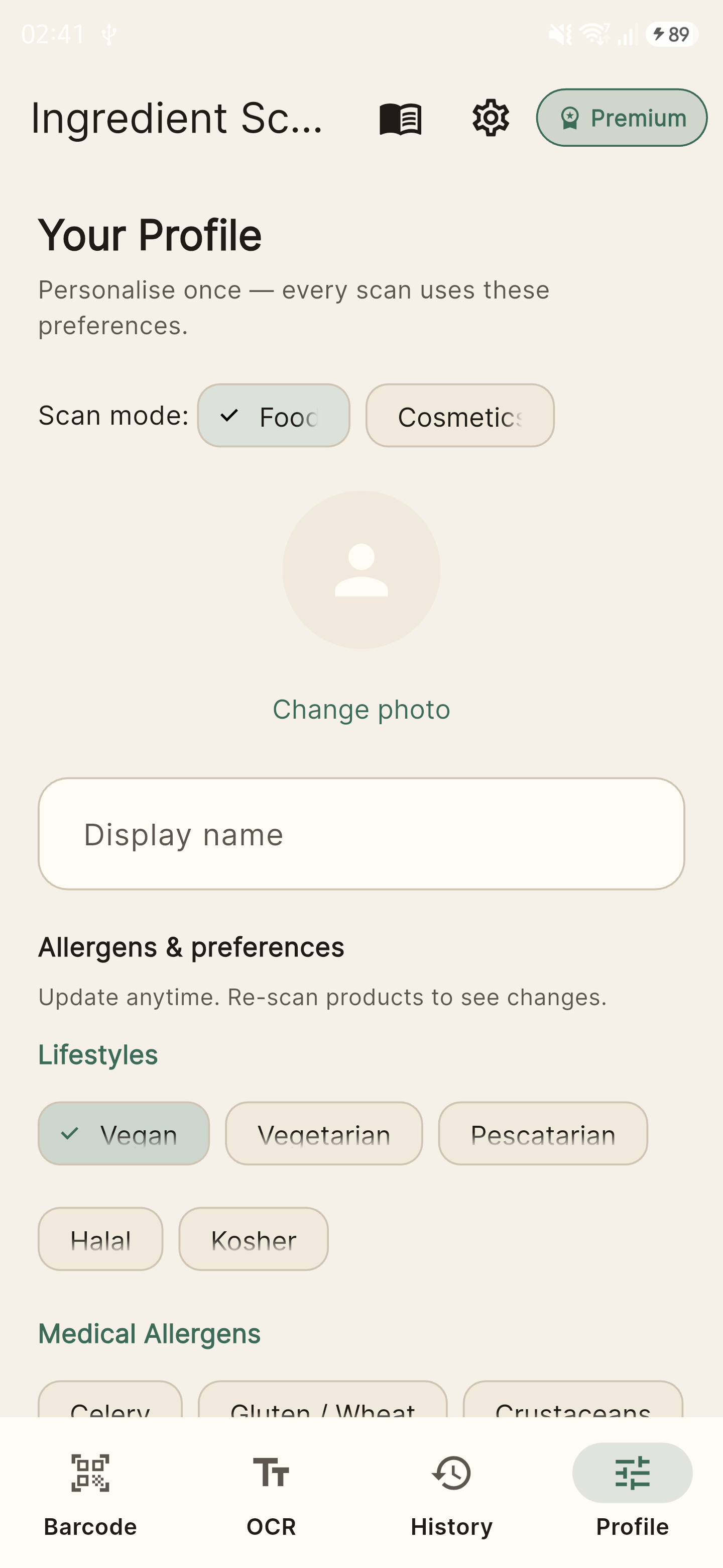 Profile allergens and lifestyles