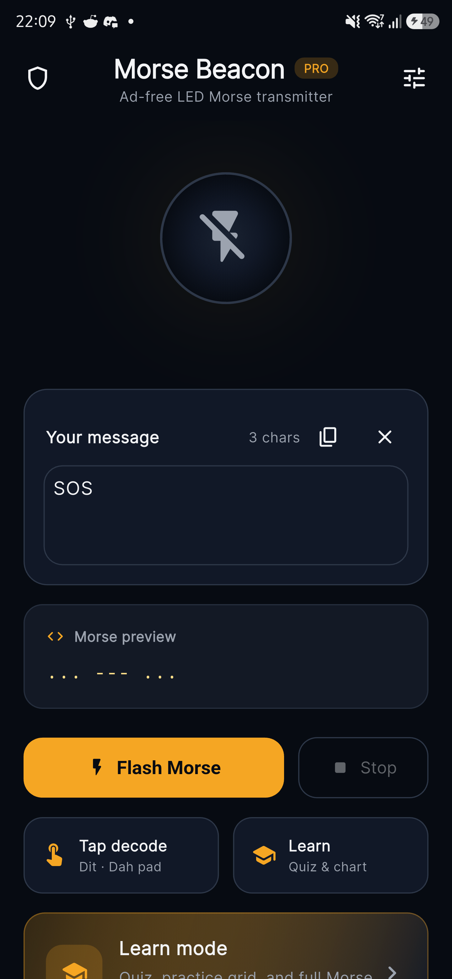 Morse Beacon screenshot