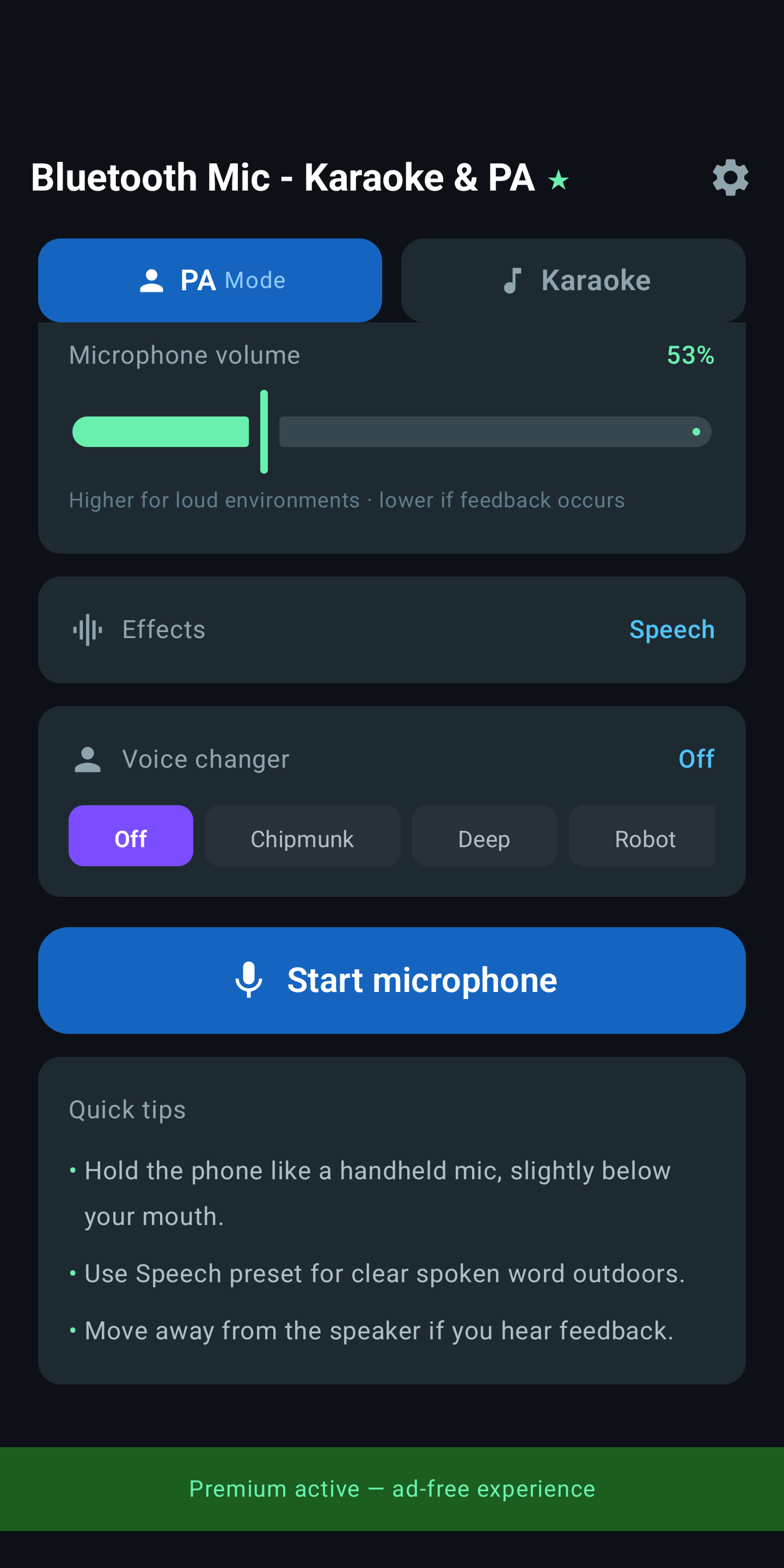 Bluetooth Mic — Premium