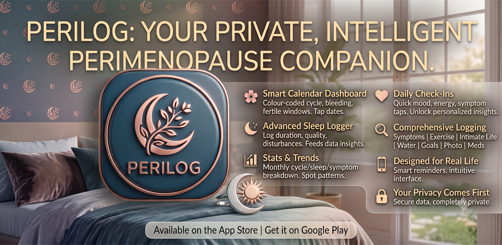 PeriLog — track symptoms, periods, mood and sleep through perimenopause